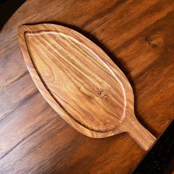 Wooden Platter – Leaf – 7″x16″