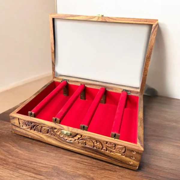 Bangle Box – Carving – Glass Top