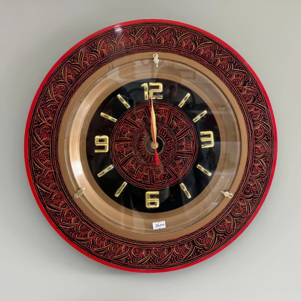 Naqshi Art Wall Clock – Red