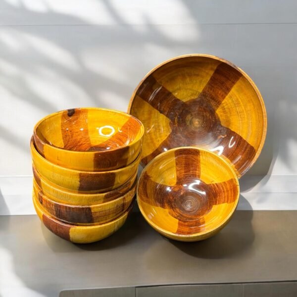 Wooden Bowl Set – 7 Pieces