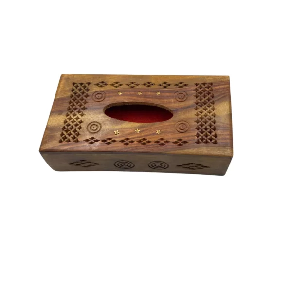 Wooden Tissue box – Brass work