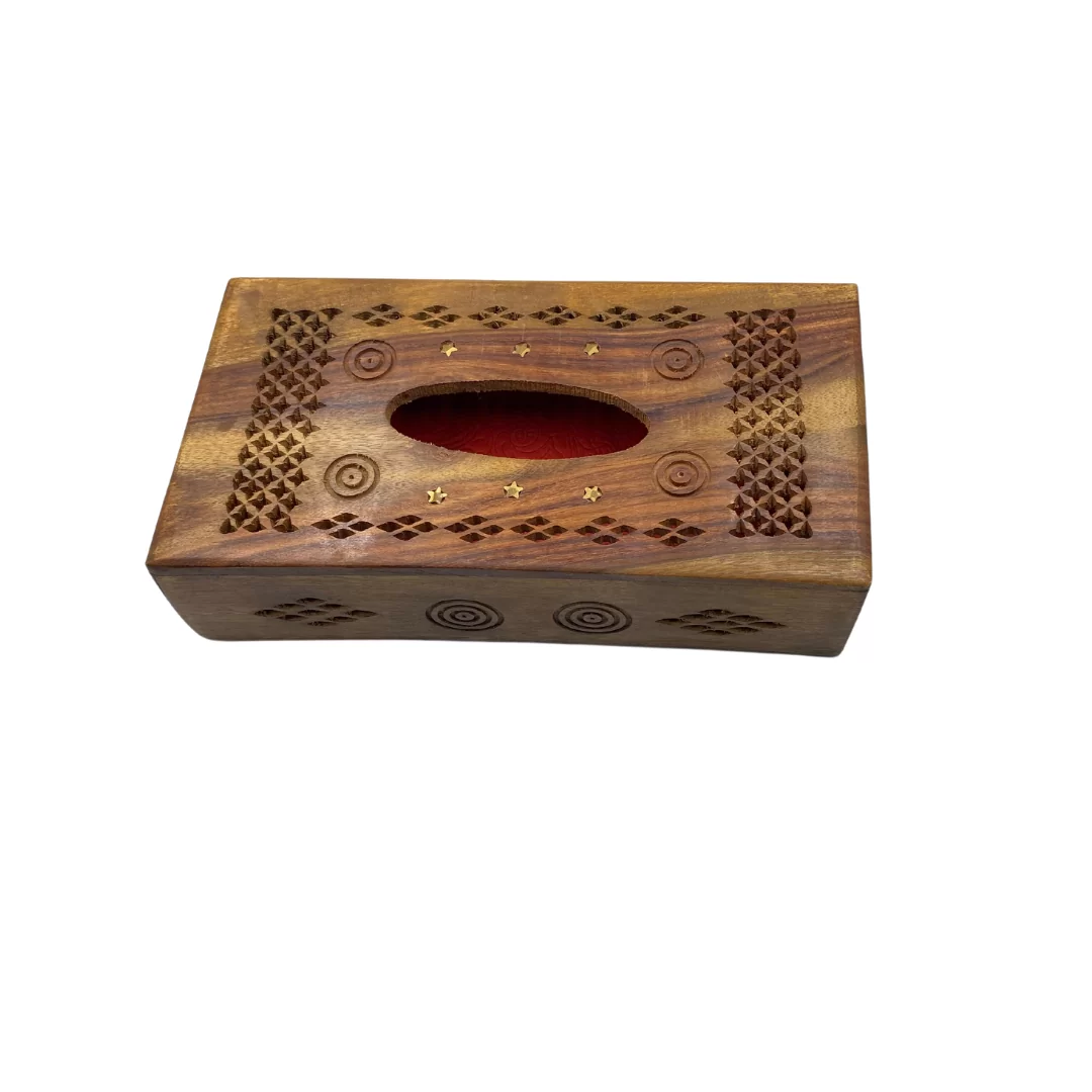 Wooden-Tissue-box-with-Brass-work__.png Wooden Tissue box – Brass work - Image 1